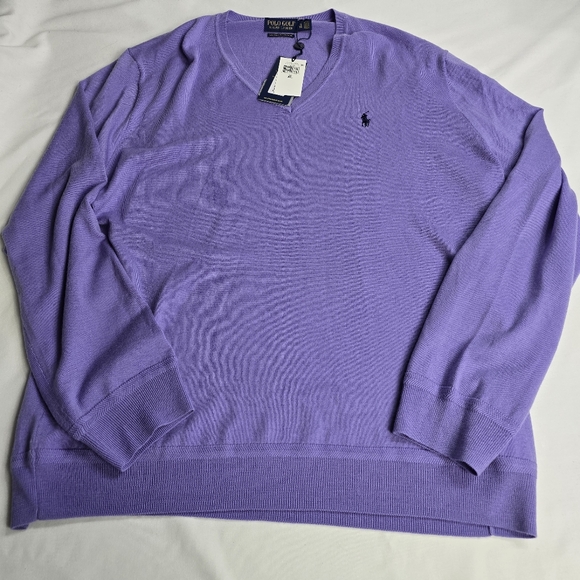 NWT Polo Golf Merino Wool pullover Sweater Size XL Hyacinth Purple